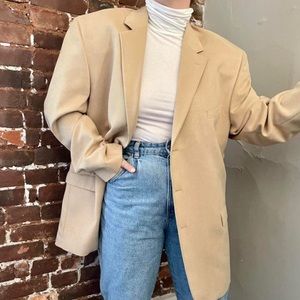 Tan Oversized blazer (faux suede)